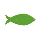 Деко фигурка рибка, Filz, 45 mm, тревно зелена