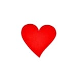 Деко фигурка сърце, Filz, 30 mm, червено