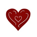 Деко фигурка сърце с филиграни, Filz, 50 mm, кафяво