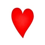 Деко фигурка сърце удължено, Filz, 160 mm, червено