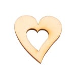 Деко фигурка сърце в сърце, дърво, 40 mm