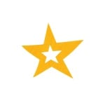 Деко фигурка звезда в звезда, Filz, 40 mm, светло жълта