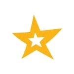 Деко фигурка звезда в звезда, Filz, 60 mm, светло жълта