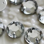 Декоративни камъчета, Acryl facettiert, два отвора, 8 mm, 150 бр., кристал