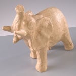 Фигура от папие маше, слон, 15 x 6,5 x 15 cm
