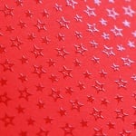 Фото картон с орнаментен лак, 220 g/m2, 47 x 69 cm, 1л, червен със звезди