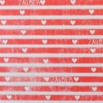 Варио картон, 250 g/m2, А4, 1л, Райета със сърца, червени