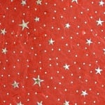 Хартия памучна, 100 g/m2, 50 x 70 cm, 1л, червена с метални зл.звезди