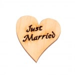 Деко фигурка сърце "Just Married". дърво. 40 mm