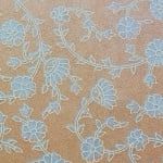 Хартия ръчна памучна, 50 g/m2, 50 x 70 cm, 1л, кремав с релефни цветя
