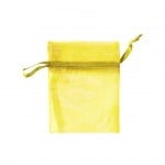 Торбичка подаръчна шифон, 9 x 12 cm, лимонено жълта