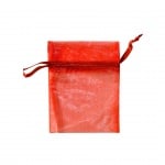 Торбичка подаръчна шифон, 9 x 12 cm, червена