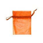 Торбичка подаръчна шифон, 9 x 12 cm, оранжева