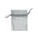 Торбичка подаръчна шифон, 9 x 12 cm, сиво сребриста