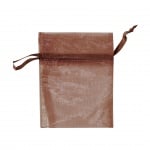 Торбичка подаръчна шифон, 12 x 17 cm, тъмнокафява