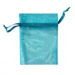 Торбичка подаръчна шифон, 12 x 17 cm, турско синя