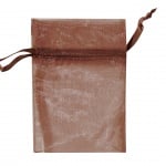Торбичка подаръчна шифон, 15 X 24 cm, тъмнокафява