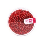 Индиански перли, сребриста нишка, ф 2,6 mm, ~1100 бр., червени