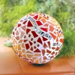 Керамични мозаечни плочки, 10x10x3 mm, глазирани, 150 бр., паст.оранж