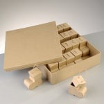 Комплект кутии от папие маше, ботушчета, 27,5 x 23 x 7,5 / 6 x 6 x 3,5 cm, 25 бр.