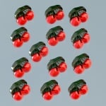 Копчета, черешки, 15 x 15 mm, 13бр., червени/зелени