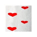 Креп-хартия, 35 g/m2, 50 x 250 cm, 1 ролка, бяло на червени сърчица