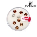 Кристали Swarovski Chatons, ф 5 mm, 10 бр., светъл опушен топаз