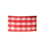Лента карирана DRAHT, 25 mm, 25 m, бяло и червено