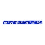 Лента сатенена двулицева, 10 mm, 10m, синя с бели цветчета
