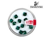 Перла многостенна Swarovski, 6 mm, 12 бр.,изумруд