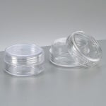 Пластмасова кутия, кръгла, с капачка на винт, ф 3.8 cm х 2.0 cm, прозрачна