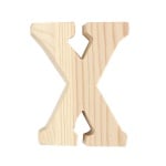 Буква декоративна RicoDesign, "X", натурално дърво, 8 cm