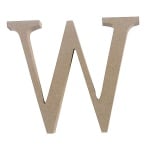 Декоративен символ RicoDesign, "W", MDF, 4,1x4,8 cm