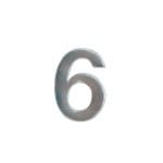 Декоративен символ RicoDesign, "6", SILVER, 32/23 mm