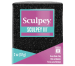 Глина Sculpey III, 57g, Black Glitter