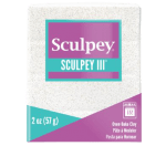Глина Sculpey III, 57g, White Glitter