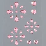 Самозалепващи се кристали, Tropfen Mix, 31 бр., светла роза