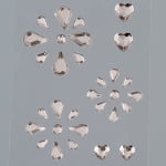 Самозалепващи се кристали, Tropfen Mix, 4x7, 5x8, 6x10, 8x13 mm, 31 бр., кристал