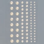 Самозалепващи се перли, Rund, кръг, 3, 5, 7 mm, 72 бр., крем