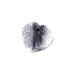 Сапунен камък за изработка на амулет във формата на сърце  с отвор, черен
