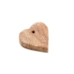 Сапунен камък за изработка на амулет във формата на сърце с отвор, кафяв