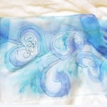 Шифонен шал от естествена коприна, Chiffon, 55 x 180 mm, бледоморав
