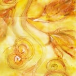 Шифонен шал от естествена коприна, Chiffon, 55 x 180 mm, жълт