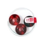 Стъклени перли Ring, широк отвор, 11x17 mm, 3 бр., червени