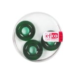Стъклени перли Ring, широк отвор, 11x17 mm, 3 бр., зелени