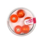 Стъклени перли, широк отвор, 12 mm, 5 бр., сребристо оранжеви