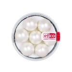 Стъклени восъчни перли, 12 mm, 7 бр., бели