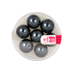 Стъклени восъчни перли, 12 mm, 7 бр., черни