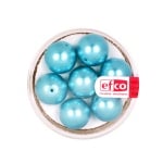 Стъклени восъчни перли, 12 mm, 7 бр., светло синьо-зелени