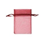 Торбичка подаръчна шифон, 12 x 17 cm, винено червена